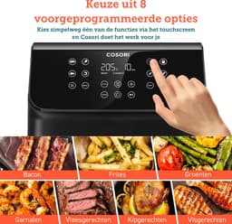 Cosori XXL Chef Edition 6.2 liter Airfryer - Met Bakpapier bakjes - 12 programma's — thumbnail 7