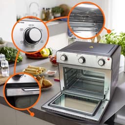 Luxe Heteluchtoven – Airfryer – Multifunctionele Combi Oven – Eenvoudige Bediening – Alles in één – 15L Inhoud – Met Bakplaat – Zilver — thumbnail 7