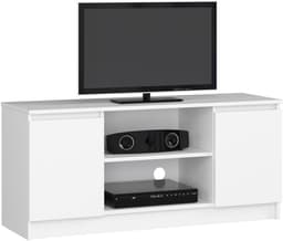 TV Meubel K120 / TV Kast / AKORD Furniture Factory / Wit / 2 Deuren, 2 Legplanken / 120 x 55 x 40 cm — thumbnail 1