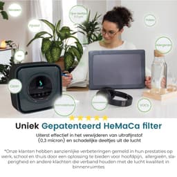 Filair Luchtreiniger - Met Print link - 3 in 1 filter - Luchtreiniger bij printer - Luchtzuiveraar met Hepa filter - Koolstoffilter - Magnetisch - Air Purifier - 30m² - Printer - Zwart — thumbnail 3