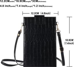 Stravo Kleine Crossbody Mobiele Telefoon Portemonnee voor Vrouwen - Stone 2# - Wit - Lichtgewicht Schoudertas met Creditcardvakken, Meisjes Steen Getextureerde Echte Leren Telefoontas voor iPhone/Samsung/Huawei/Google/etc Telefoon binnen 7 Inch — thumbnail 2