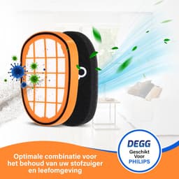 DEGG® - 4x filter geschikt voor Philips speedpro max aqua 7000 en 8000 series - steelstofzuiger - schuimfilter - vervangt fc5005/01 - cp0663/01 - cp1100/01 - wasbaar - multipack — thumbnail 8