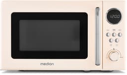 MEDION retro magnetron (20 liter, ca. 800 watt, 5 magnetronstanden, 8 automatische programma's, digitaal display, ontdooifunctie, compact, MD15000) beige — thumbnail 8