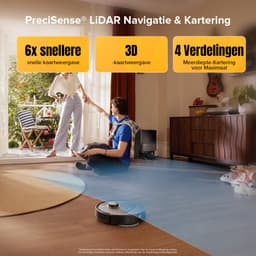 Roborock Qrevo S5V-Robotstofzuiger met dock-12000 Pa zuigkracht-FlexiArm-dweilen-Reactief obstakel vermijden-Dubbele anti-klitfunctie-Warmeluchtdroging-Obstakelvermijding en slimme navigatie-Zwart — thumbnail 8