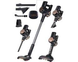 Princess Dynamic Storm Draadloze steelstofzuiger 339390 - 30 min gebruikstijd - Zuigkracht 22000 PA - Parkeerfunctie - Zeer krachtige BLDC motor - 3 snelheden - Zwart - Met extra HEPA-filter