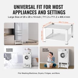 Wasmachine Sokkel, 71 X 71 X 41 Cm - Tot 299 Kg Draagvermogen - Stalen Constructie - Universele Pasvorm — thumbnail 5