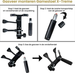 Alora Gaming stoel X-TREME - Zwart - Met Nekkussen & Verstelbaar Rugkussen - Kunstleer - Gamstoel - Game Stoel - Gaming chair - Bureaustoel — thumbnail 2