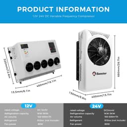 Airconditioner - Air conditioning - 10000 BTU - 150-500m³/u - 1-3KW - 24V Efficiënte Koeling, Met Afstandsbediening, voor RV, camper, Vrachtwagens, Boten — thumbnail 8