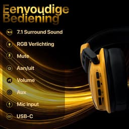 Phreeze GHW3 Gaming Headset met Microfoon - Bluetooth + 2.4Ghz USB C + USB A Dongle - Draadloos - RGB - 7.1 3D Surround Sound - Ultra Low Latency - Geschikt voor PS5, PS4, Nintendo Switch / Switch 2 , PC Headsets PS5 — thumbnail 8