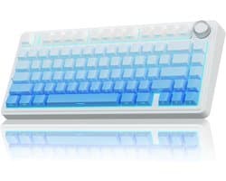 EPOMAKER x AULA F75 - Blauw - Side Printed - Mechanisch Draadloos Toetsenbord - RGB - 75% - QWERTY - Gaming Keyboard - LEOBOG Reaper Switch