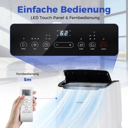 COSTWAY Airconditioning met afvoerslang, 14000BTU, kamergrootte tot 177 m³ (65 ㎡), 4-in-1 mobiele airconditioning, luchtkoeler, verwarming, luchtontvochtiger en ventilator, met auto- en slaapmodus — thumbnail 8