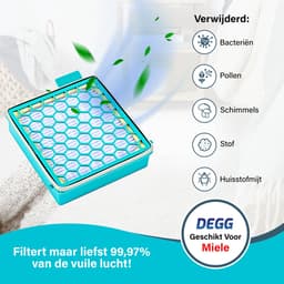 DEGG® - HEPA filter geschikt voor Miele Boost CX1 - Vervangt SF-HY 60 - Hygiëne airclean 60 - Frisse en Gezonde Lucht - 1 STUK(S) — thumbnail 4