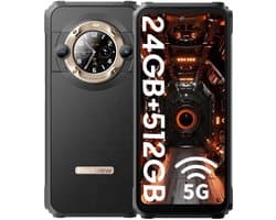 Blackview BL9000 - Robuuste Smartphone - 5G - 24GB RAM - 512GB - 120Hz 6.78'' FHD - 8800mAh/120W - 50MP+50MP - IP68 Waterdicht - 1.32" Achterkant Dsiplay - NFC - GPS - Goud