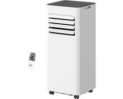 3-in-1 Mobiele airco - 7000 BTU - Draagbare airconditioner - 3-in-1 koelen, ventilator en luchtontvochtiger - geschikt voor ruimte tot 26 m² - Met afstandsbediening en 24-uurs timer - Led-display - Wit
