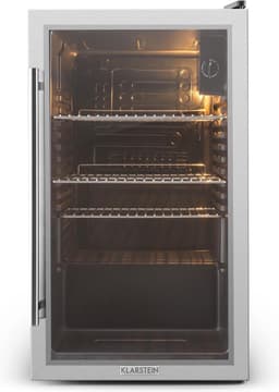 Klarstein Drankkoeler minikoelkast met glazen deur, minikoelkast voor op de kamer, kleine met verstelbare schappen, kleine koelkast van 80 liter, stille koelkast voor binnen en buiten - Drankkoelkast Drankenkoelkast - Touch - RVS — thumbnail 7