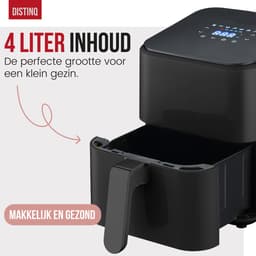 DistinQ Heteluchtfriteuse compact- Airfryer - 4 liter inhoud - Digitaal display - Zwart — thumbnail 8