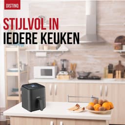 DistinQ Heteluchtfriteuse compact- Airfryer - 4 liter inhoud - Digitaal display - Zwart — thumbnail 7