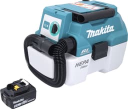 Makita DVC 750 LT1 accustofzuiger LXT 18 V 67 mbar 7,5 l borstelloos + 1x accu 5,0 Ah - zonder oplader — thumbnail 5