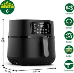 Philips 5000 series Airfryer - XXL Connected - HD9285/90 - 7.2L - Tot 6 Personen - Zwart — thumbnail 2