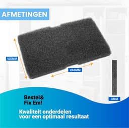 Fixem® - Geschikt voor Beko droger filter 2964840100 - Wasdroger filter - Spons filter - Filter voor droger- 245x155mm 3 stuks — thumbnail 7