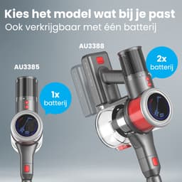 Auronic Steelstofzuiger Draadloos 350W - Draadloze Stofzuiger - HEPA Filter - Zelfstaand - Extra Accu - Op Accu - Zonder Zak - Kruimeldief - Vacuum Cleaner - Grijs/Rood — thumbnail 9