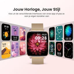 Avalue Smartwatch Dames & Heren - AMOLED Screen - AI Feature - Stappenteller - Bloeddrukmeter - Geschikt voor alle Smartphones - Roségoud — thumbnail 9