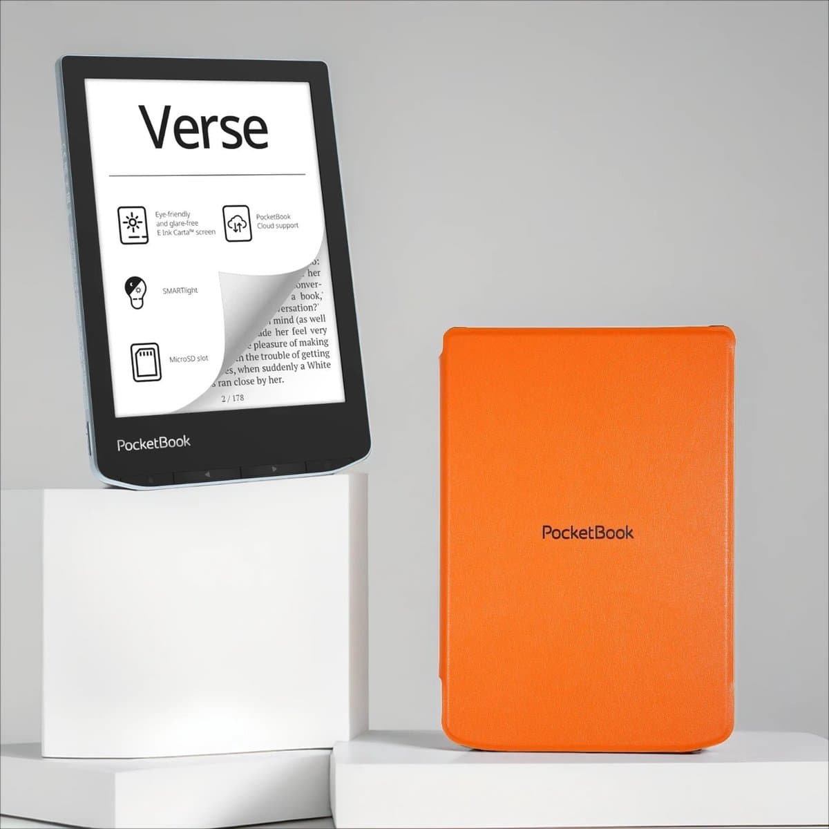 PocketBook Verse Bright Blue + Oranje PocketBook hoesje — afbeelding 1