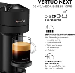 De'Longhi Nespresso Vertuo Next ENV120.BM - Koffiecupmachine - Zwart — thumbnail 3
