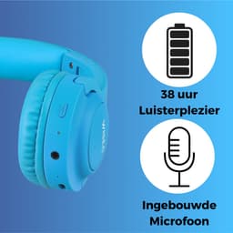 WiseQ HERO Koptelefoon Kinderen – Blauwe Draadloze Kinderkoptelefoon Bluetooth – 13dB Geluidsdempend – 38u Bluetooth & Microfoon – Blauw — thumbnail 9