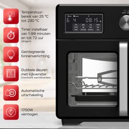 TurboTronic AFD32 Airfryer XXL en Oven – 12 Kookprogramma's – Vrijstaande Mini Oven – Instelbaar van 25 tot 230°C - 32L - Zwart — thumbnail 4