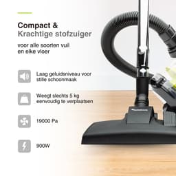TurboTronic CV07 Stofzuiger zonder zak - Compact Design - Hoge Zuigkracht - Zakloze Stofzuiger - Zwart/Groen — thumbnail 5