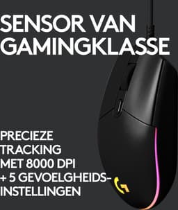Logitech G203 LIGHTSYNC - Bedrade Gaming Muis - RGB verlichting - Zwart — thumbnail 2