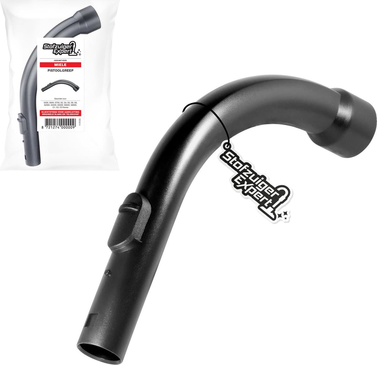 Vervangende Handgreep geschikt voor O.a. Miele C1, C2, S2000, S4000, S5000, S6000, S8000, S2, S4, S5, S6 en S8 series - Pistoolgreep van hoge kwaliteit - Simpel zelf uw greep vervangen van uw stofzuiger! — afbeelding 1