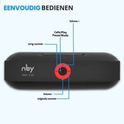 NBY Krachtige Bluetooth Speaker - 10W Surround Sound Draadloze Luidspreker - 10 Meter Bereik & 6 Uur Draadloos Muziek Afspelen Zonder Opladen - Zwart — thumbnail 8