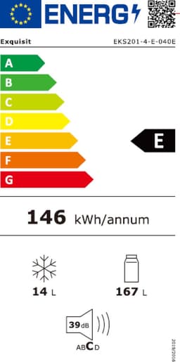 Exquisit EKS201-4-E-040E - Inbouw koelkast - Met vriesvak - 181 Liter - Wit — thumbnail 2