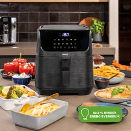 Princess 182061 Airfryer XXL 6,5L - Digitale Heteluchtfriteuse met Uitneembare Scheidingswand - Zwart - 1800 watt - 12 programma's - Digitale timer - Temperatuurbereik 80-200 °C - BPA- en PFOA-vrij — thumbnail 15