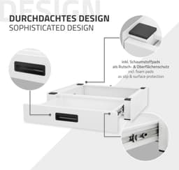 Tussenstuk voor wasmachine en droger – Universeel tussenbouwframe met lade 60,5x54 cm in wit ML design — thumbnail 4