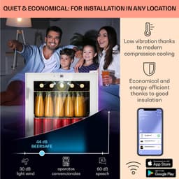 Klarstein Mini Koelkast met Glazen Deur, Kleine Stille Mini Koelkast voor Kamer & Tuin, Indoor/Outdoor Drankkoelkast met IoT/App-bediening, Koelkast voor Cosmetica & Dranken, 5–18 °C, 47 L — thumbnail 3