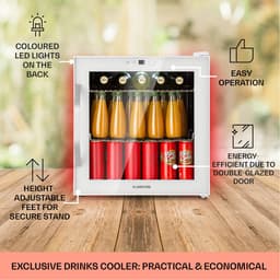 Klarstein Mini Koelkast met Glazen Deur, Kleine Stille Mini Koelkast voor Kamer & Tuin, Indoor/Outdoor Drankkoelkast met IoT/App-bediening, Koelkast voor Cosmetica & Dranken, 5–18 °C, 47 L — thumbnail 11