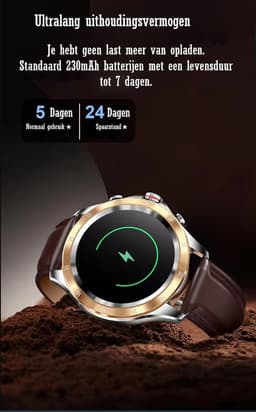 Darenci Platinum Pro Smartwatch Heren – Zilver/Zwart – RVS Band – Bluetooth Bellen & Muziek – Hartslag-, Bloeddruk- & Zuurstofmeter – IP67 Waterdicht – Luxe Activity Tracker — thumbnail 6