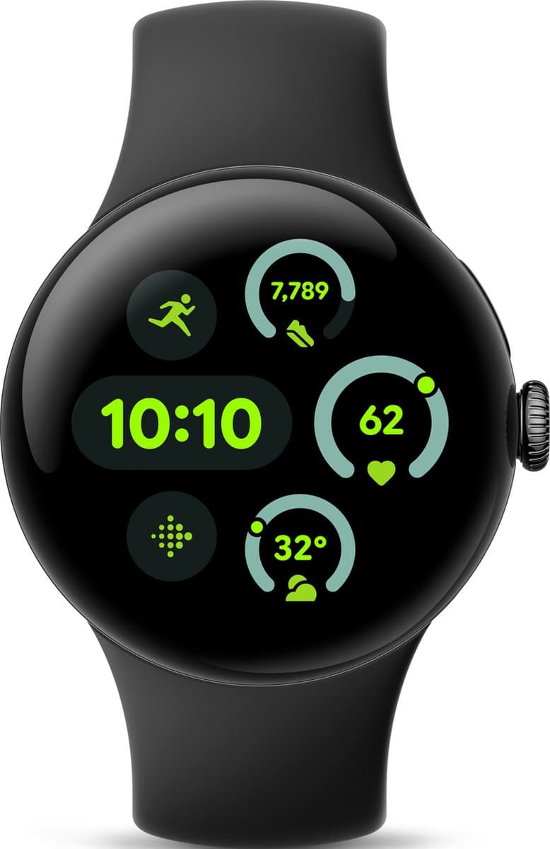 Google Pixel Watch 3 41mm WiFi Matte Black en Obsidian Black Sportband — afbeelding 1