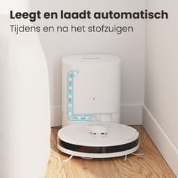 Auronic Robotstofzuiger - Met Dweilfunctie - WiFi en App - Laadstation - Huisdieren - Dweilrobot - Laser Navigatie - Automatisch Leegstation - Wit — thumbnail 3