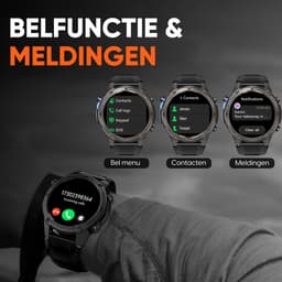 Synyq GPS Pro - GPS Smartwatch Heren - 51mm - AMOLED Scherm - 3 Bandjes - 5ATM Waterdicht - Belfunctie - 170+ Sportmodi - Stappenteller - Hartslag, Slaapmeter - Smartwatch Heren - Horloge Heren - Sport Horloge - IOS & Android — thumbnail 5