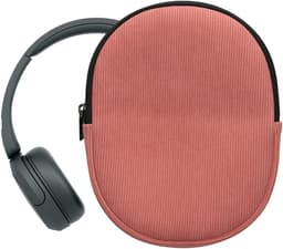 kwmobile headset case geschikt voor Sony WH-CH520 / WH-CH510 / MDR-ZX110 hoes - 22,5 x 17 cm - Koptelefoon cover met rits - Neopreen en ribfluweel - In donkerroze — thumbnail 2
