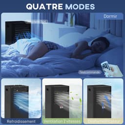 HOMCOM-Draagbare airconditioner-ABS-30.5x32.5x67.8cm-Zwart — thumbnail 5