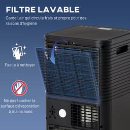HOMCOM-Draagbare airconditioner-ABS-30.5x32.5x67.8cm-Zwart — thumbnail 9