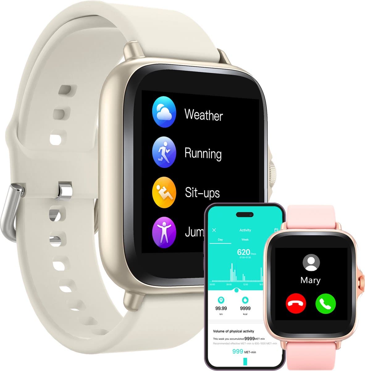 Denver Smartwatch - Android iOS - Sporthorloge - Hartslagmeter - Stappenteller - SWC156 — afbeelding 1