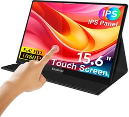 Elcostar Portable Monitor 15.6 Inch - Touchscreen - Full HD - IPS Beeldscherm - USB-C monitor - Draagbare Gaming Monitor - HDMI - 2025 model — thumbnail 1