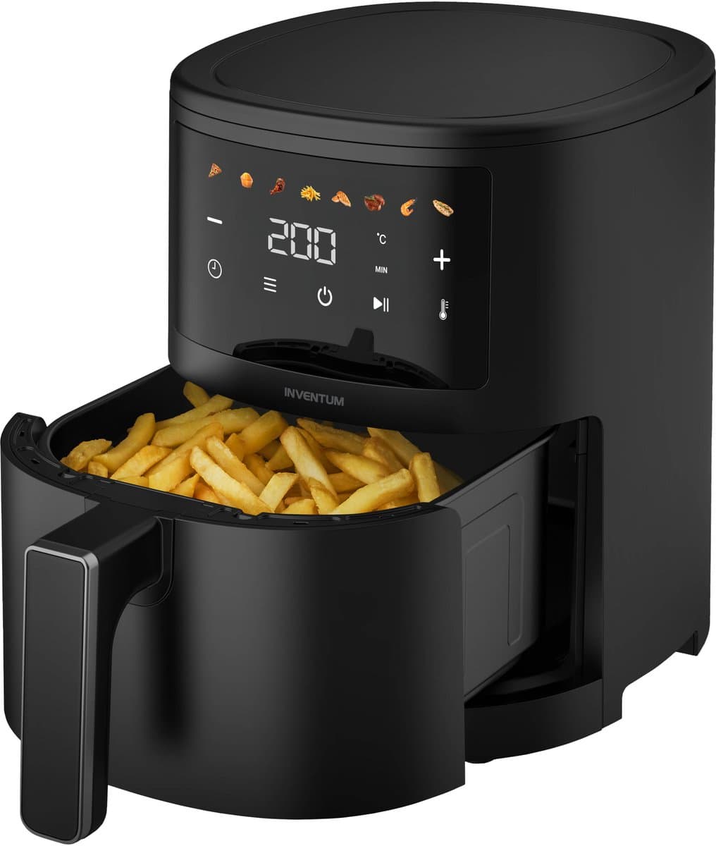 Inventum GF351HLDB Airfryer - 3,5L - 8 programma's - 80-200 °C - PFAS-vrij - Tot 3 personen - Zwart — afbeelding 1