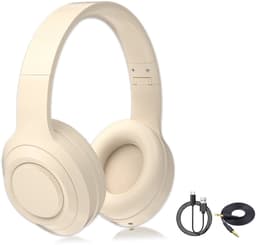 Gloovon® - Koptelefoon - Koptelefoon Draadloos - Microfoon Met ENC (Environmental Noise Cancellation) - Bluetooth 5.0 - Koptelefoon met Microfoon - Wit — thumbnail 1